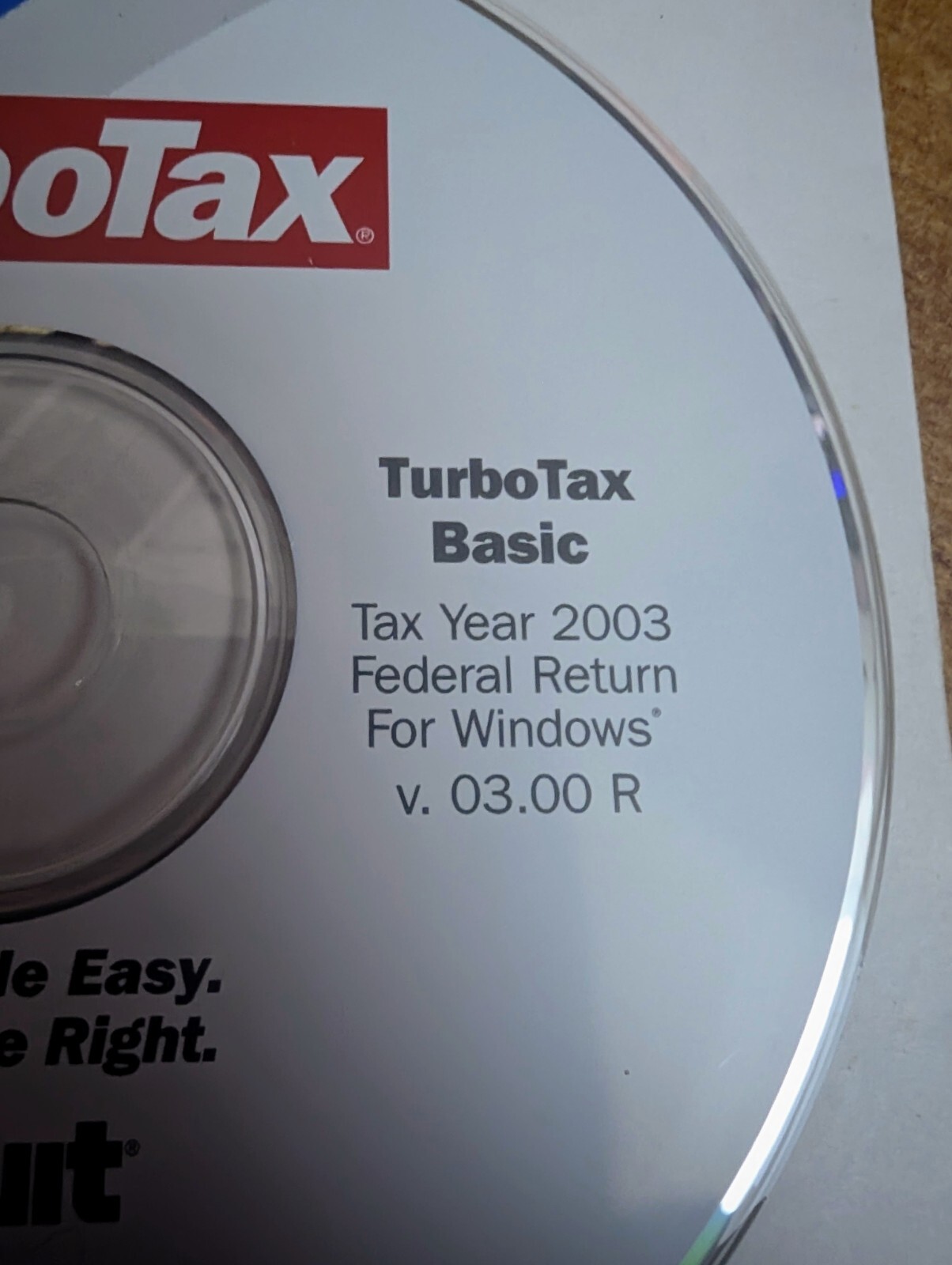 TurboTax Basic Federal 2003 Intuit Windows