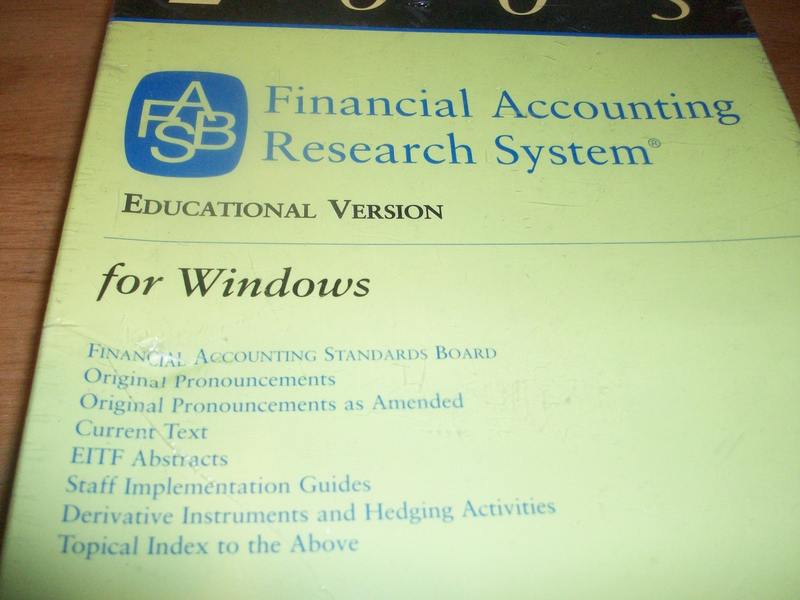 Financial Accounting Research System 2005 Educational Version CD ROM WINDOWS NEW