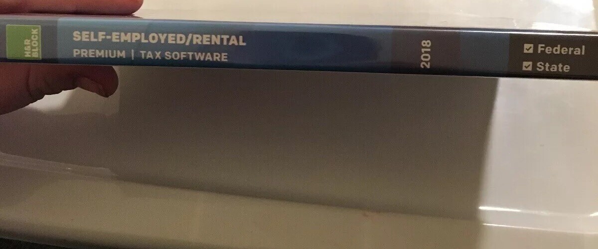 H&R Block Tax Software Self Employed/Rental Premium 2018 CD + Download *new*