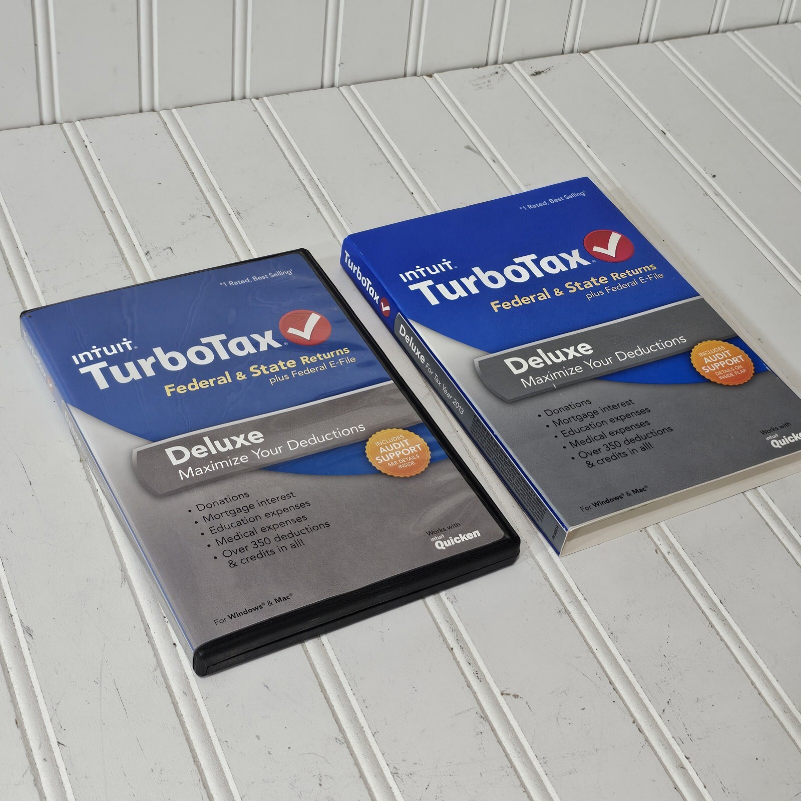 OLD Intuit TurboTax Deluxe 2013 Federal & State Returns Audit Support + Sleeve