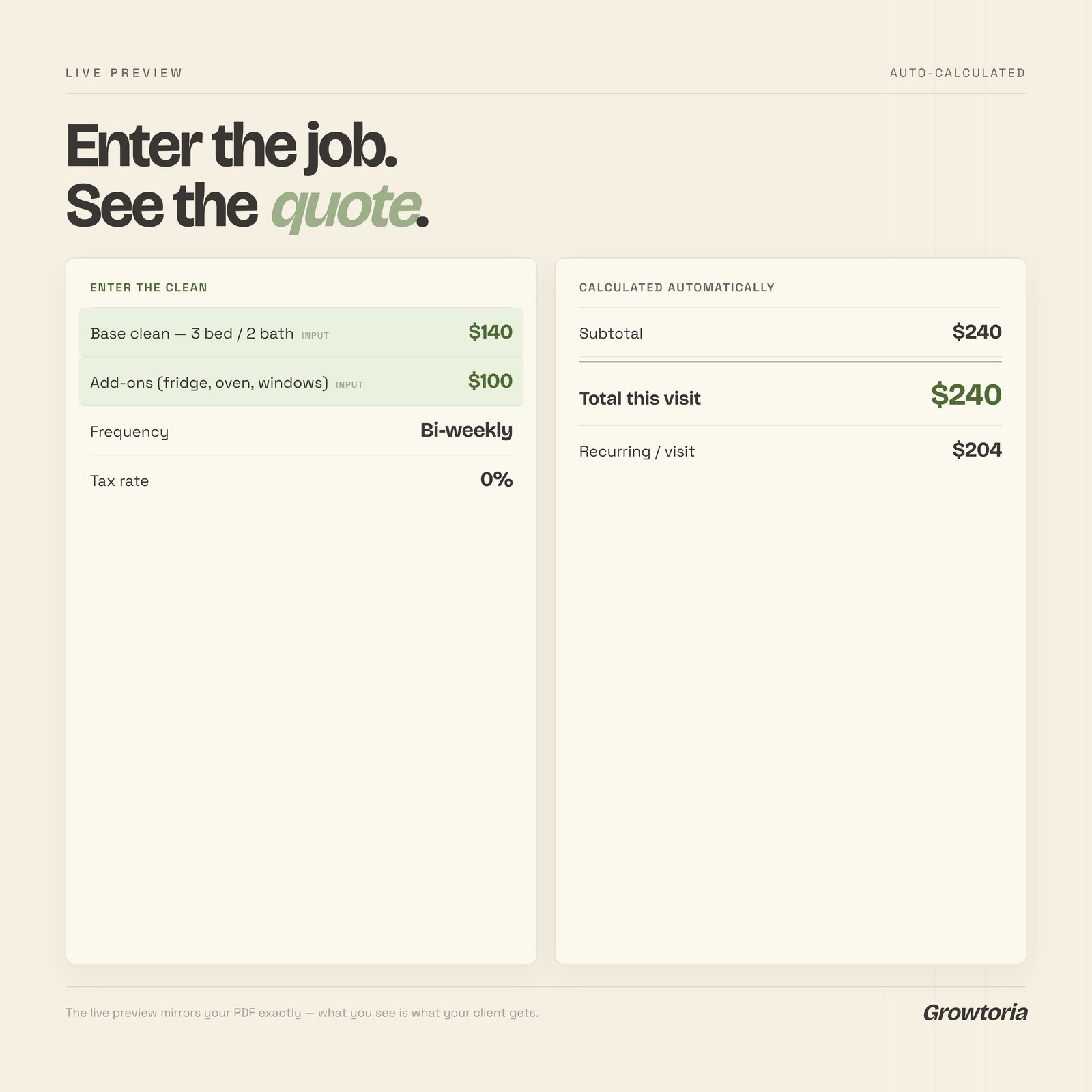 Cleaning Business Invoice Quote Estimate Software Maker App Small Business PDF
