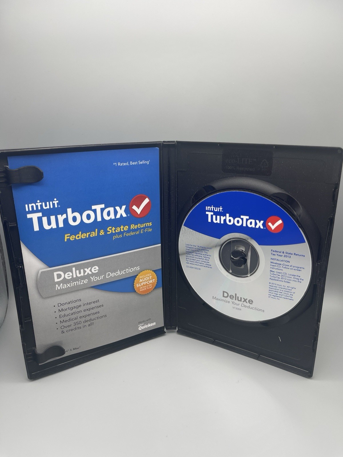 TurboTax Deluxe 2013 Federal & State Returns E-File Windows MAC Tax Software