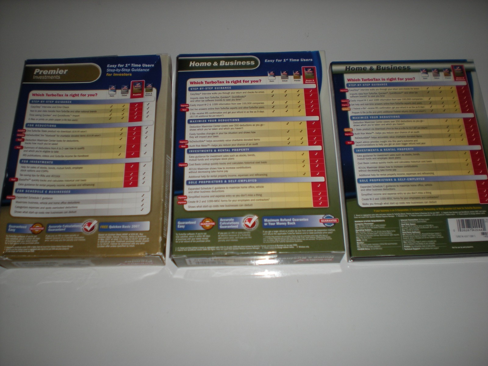 Turbotax 2006 Premier with 2007 & 2008 Home & Business. New sealed boxes.