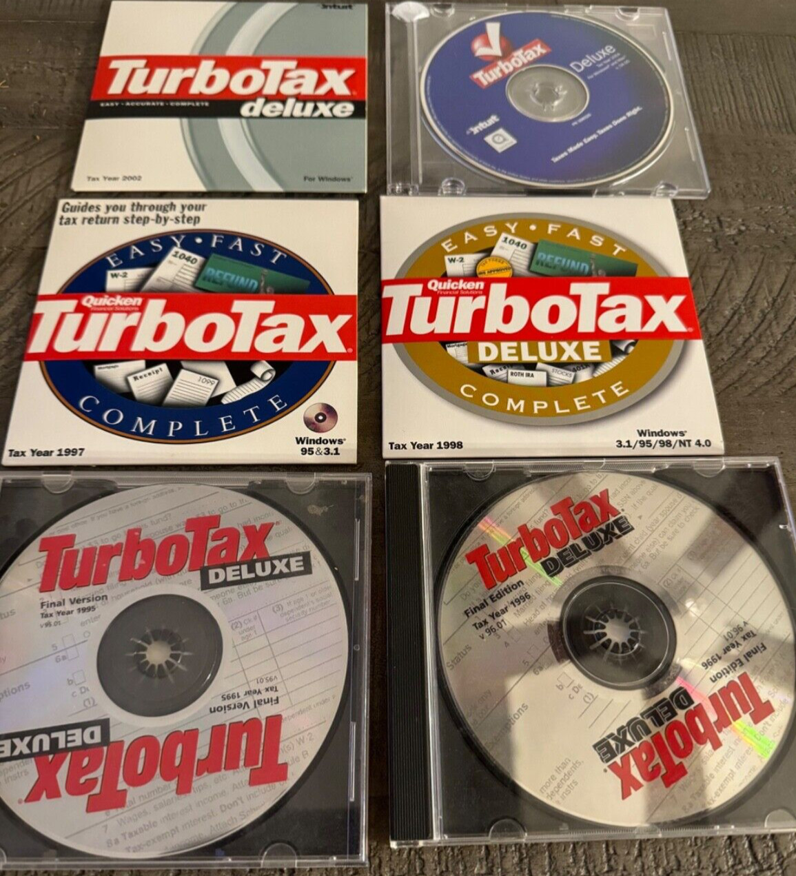 CDs Software ‘TURBOTAX DELUXE _ See Below for Titles