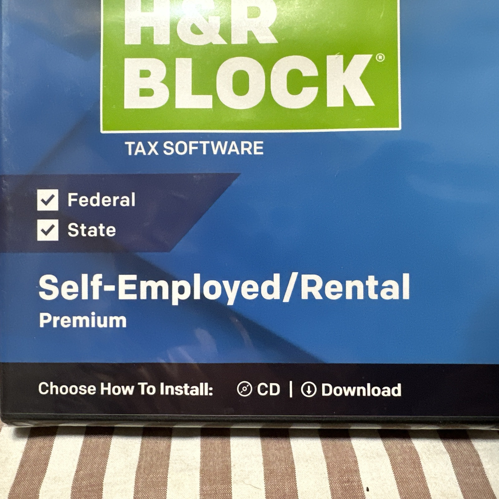 2018 H&R Premium Self Employed/Rental 2018 Tax Software Fed/State Turbotax CD