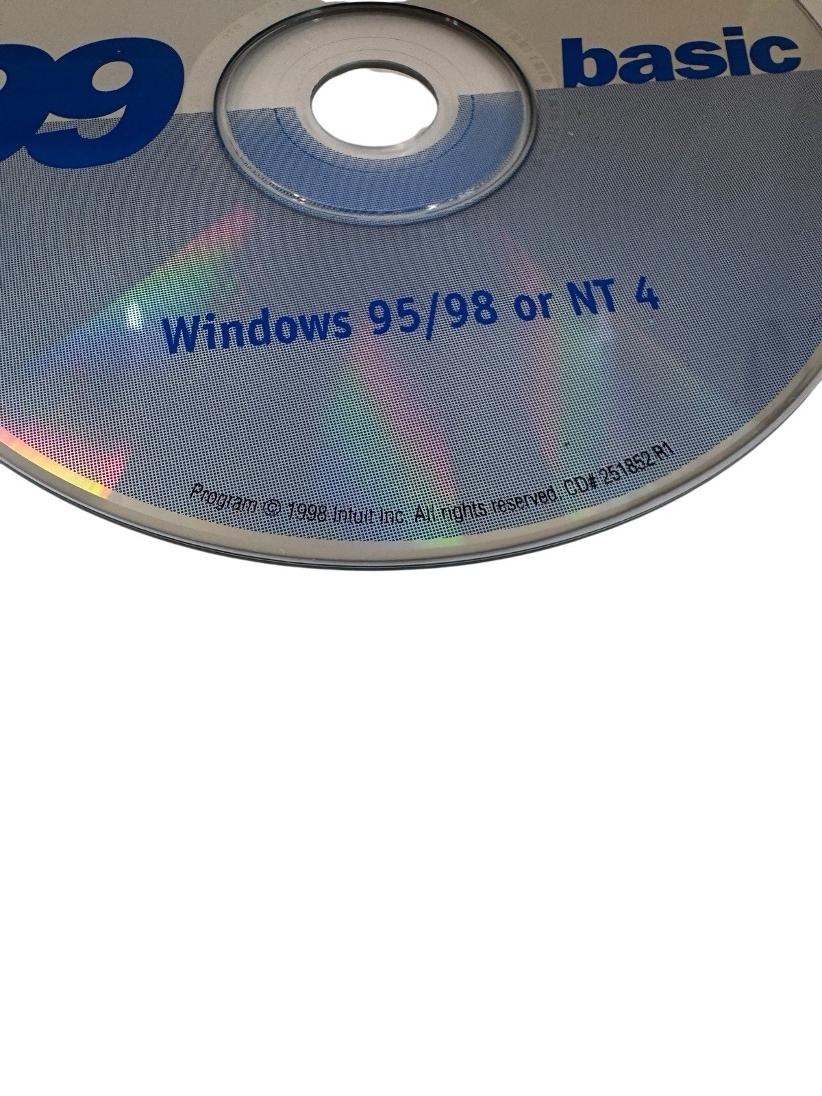VINTAGE SOFTWARE: Intuit Quicken Basic 99 CD DISC For Windows 95/98/NT