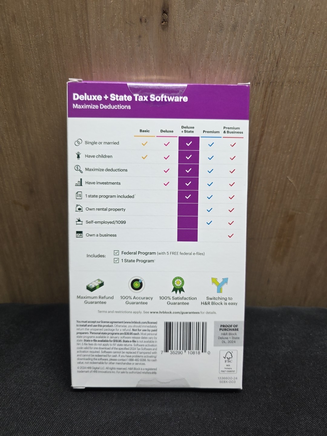 H&R Block Tax Software Deluxe + State 2024 PC/Mac