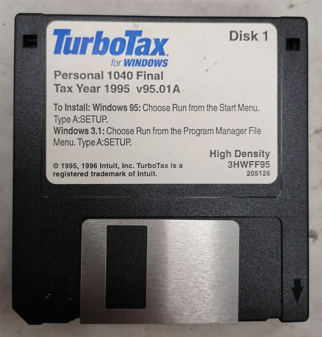 TurboTax For Windows Personal 1040 Final Tax Year 1995 v95.01 Disk 1-6