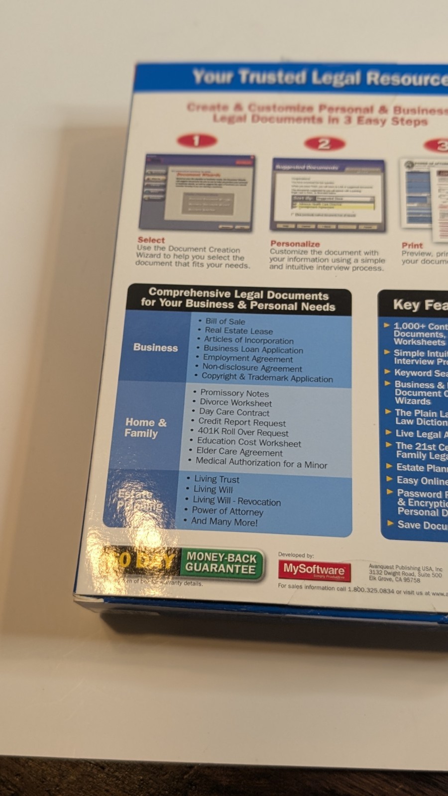 MyAttorney Home & Business Software 1000+ Contracts & Legal Forms PC CD-ROM