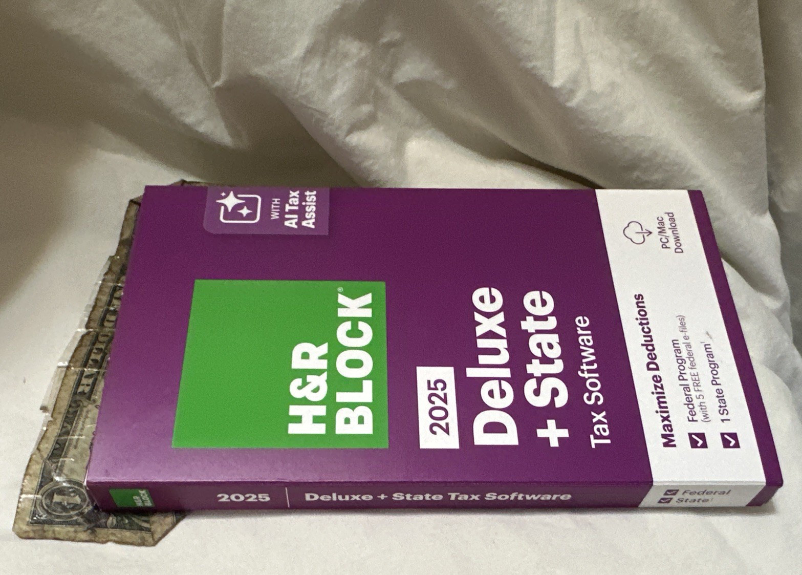 H&R Block Tax Software Deluxe + State 2025 Key Card PC / MAC USA Turbotax
