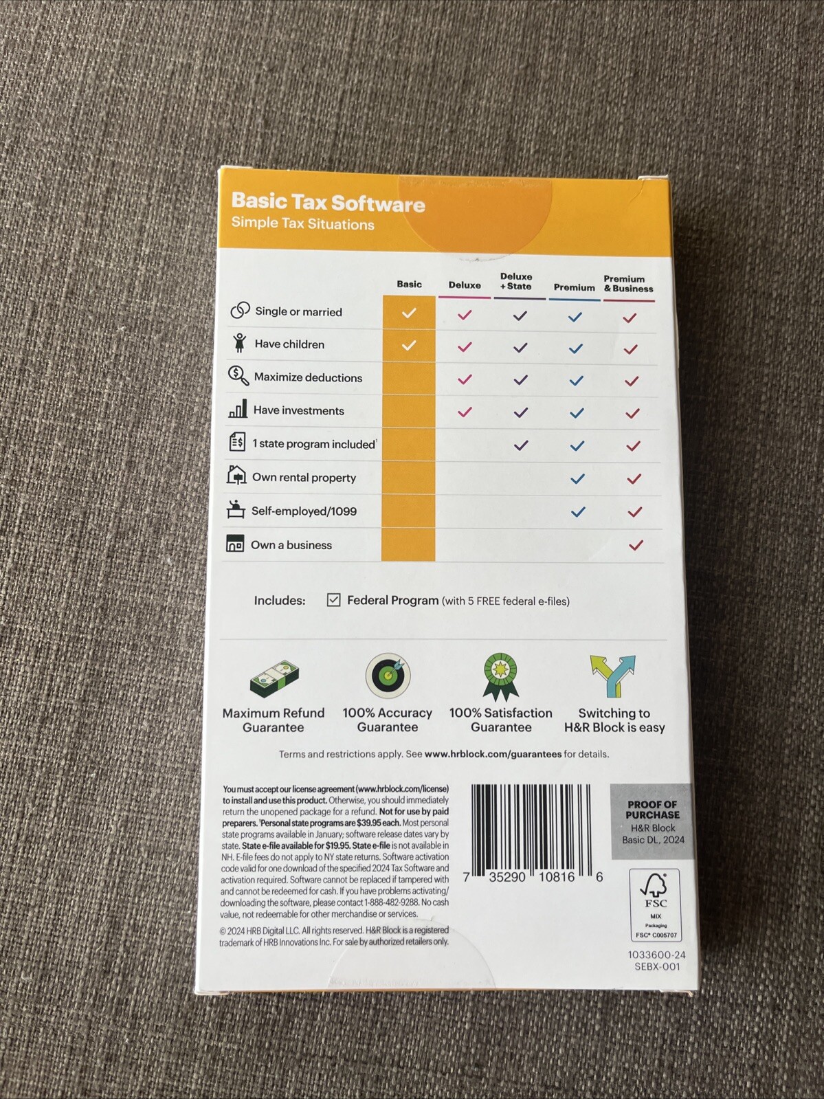 H&R Block 2024 Tax Software Basic