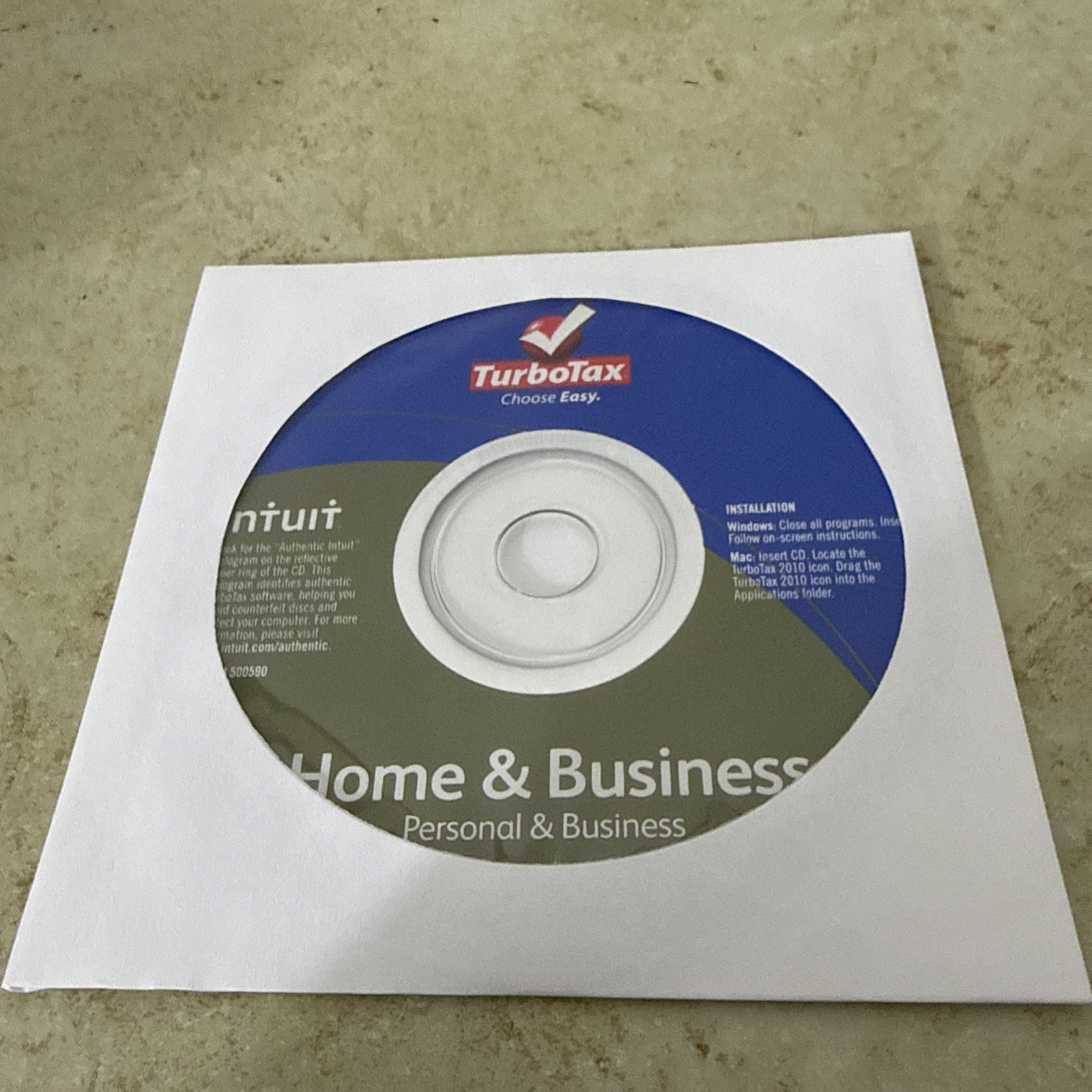 Turbotax Home and Business 2010 Federal & State Schedule C For Windows & Mac