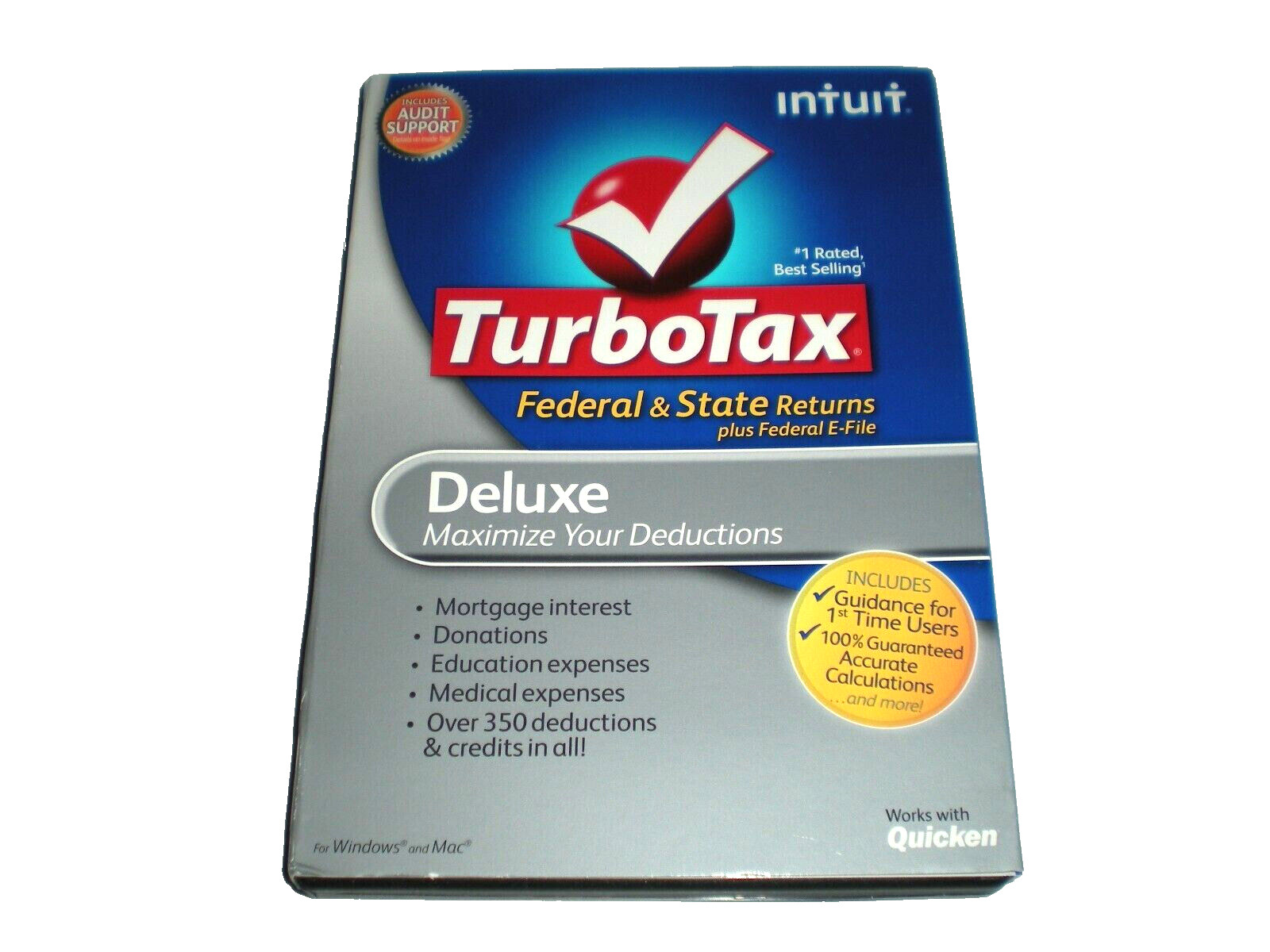 Turbotax 2012 Deluxe Tax Software Federal and State E-File