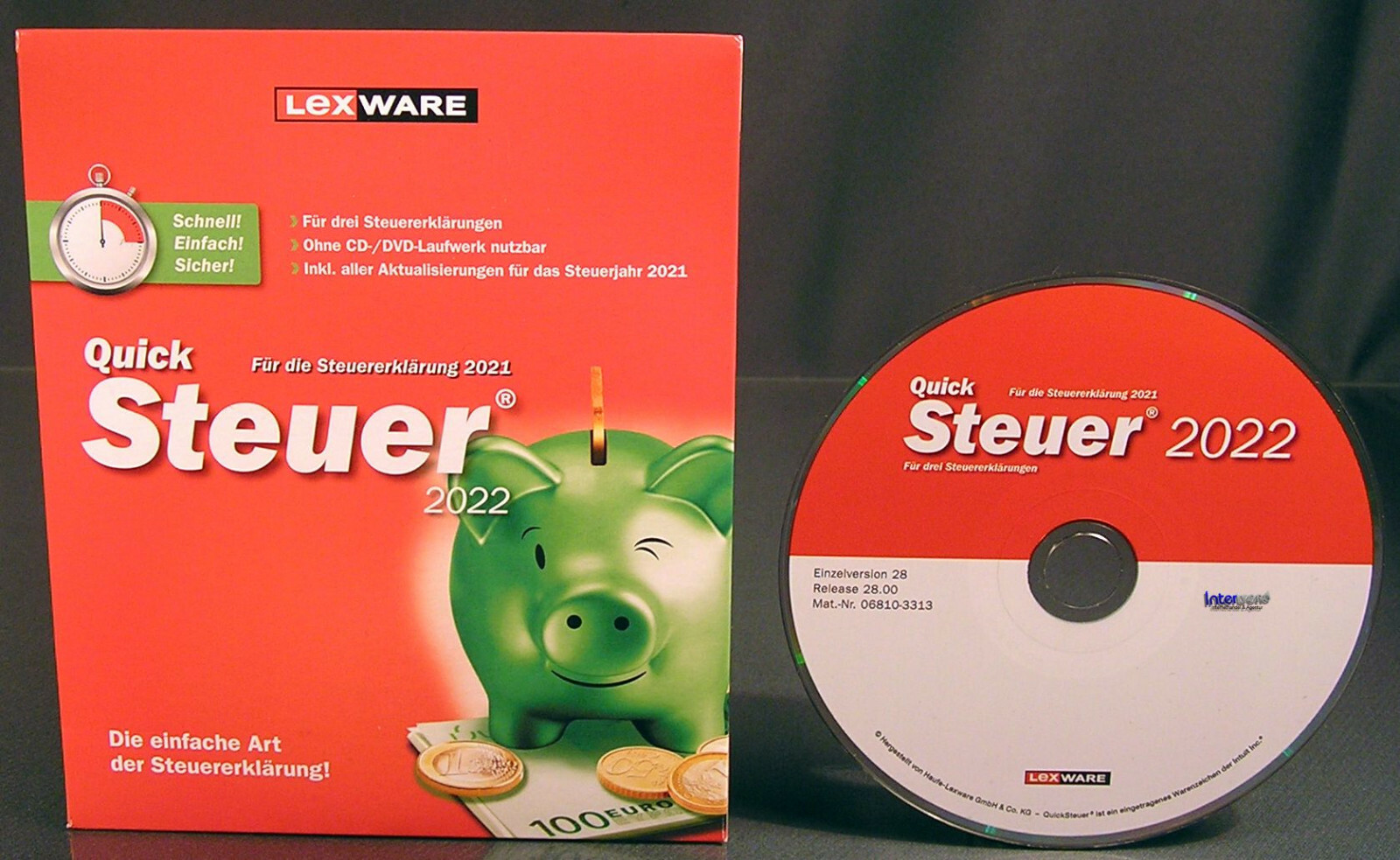 Lexware QuickTax 2022 Full Version Box, CD, Manual (PDF) Tax Year 2021 NEW