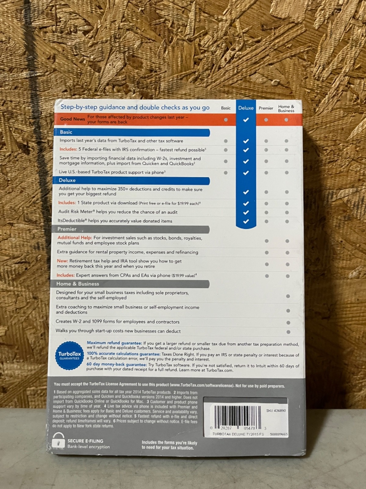 Turbotax 2015 Deluxe. Federal and State