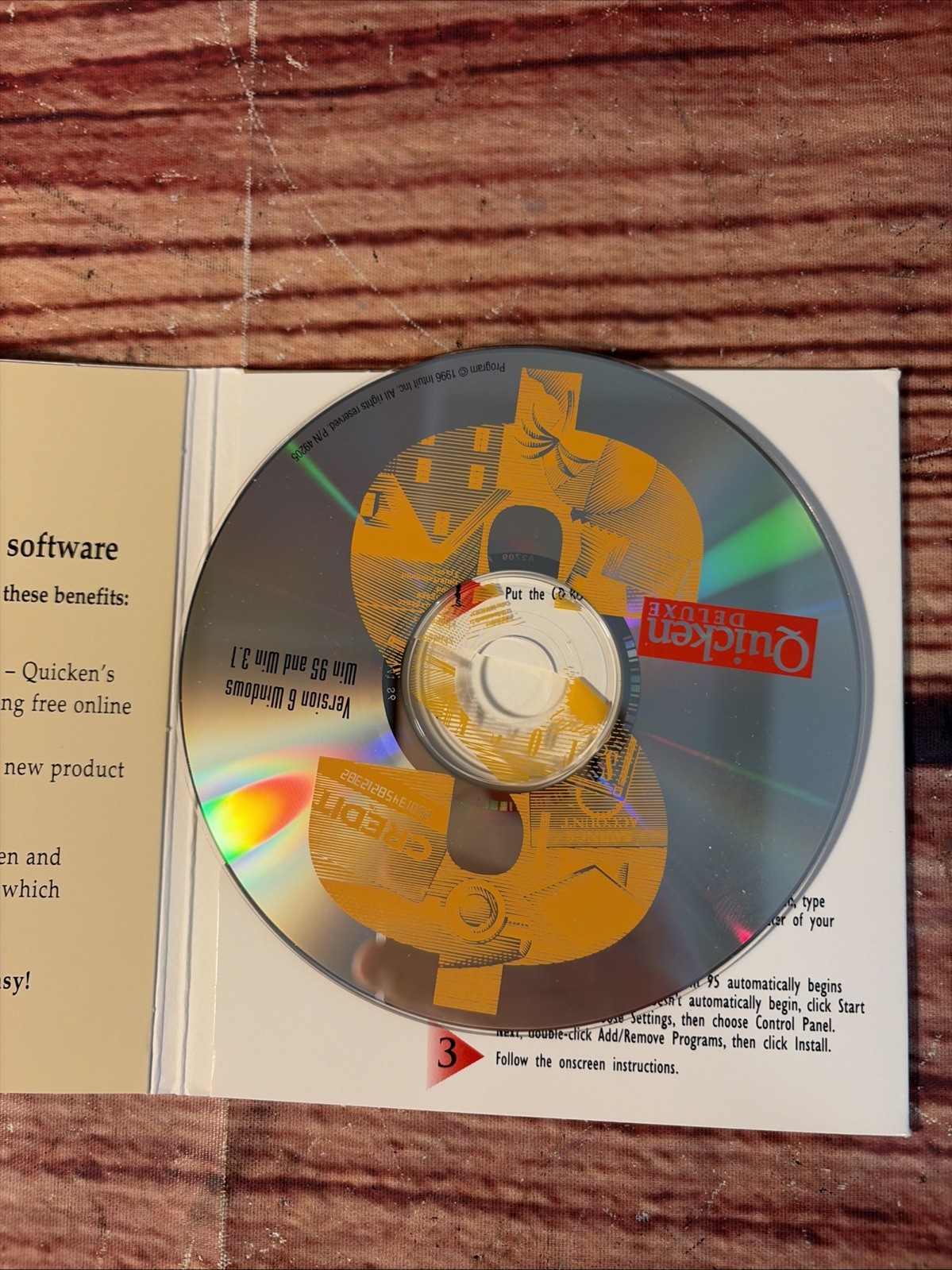 Quicken Deluxe Version 6 Software CD-ROM Finance Software For Windows 95 and 3.1