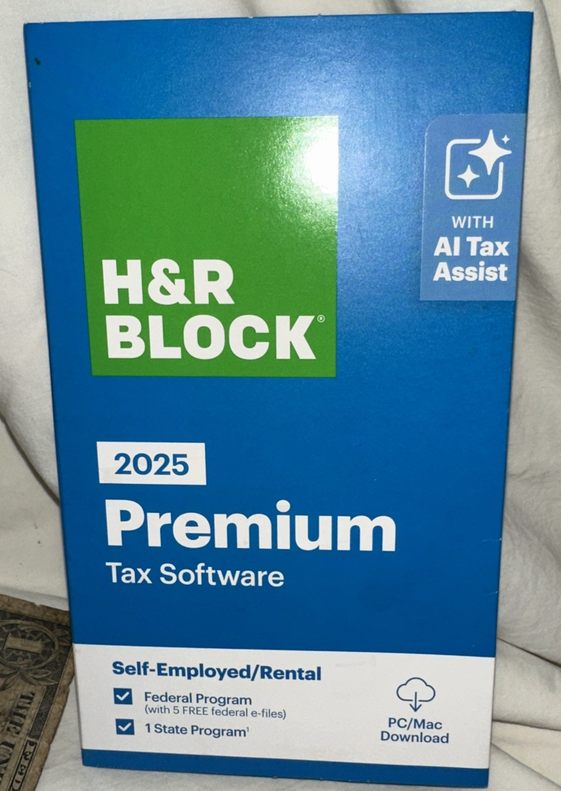 NEW 2025 H&R Block Tax Software Premium for PC Mac Key Card Self employed Rental
