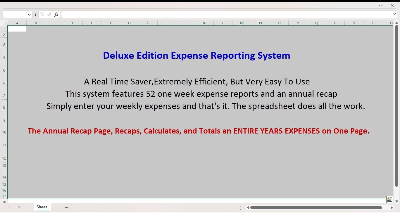 Excel Expense Report Spreadsheet, For PC or Android + FREE Checkbook Register