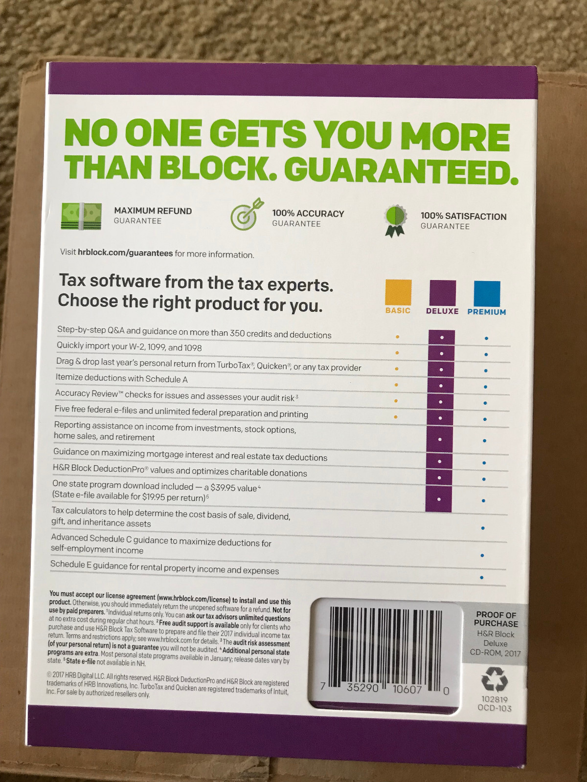 New sealed CD in Case 2017 H&R Block DELUXE Federal and State