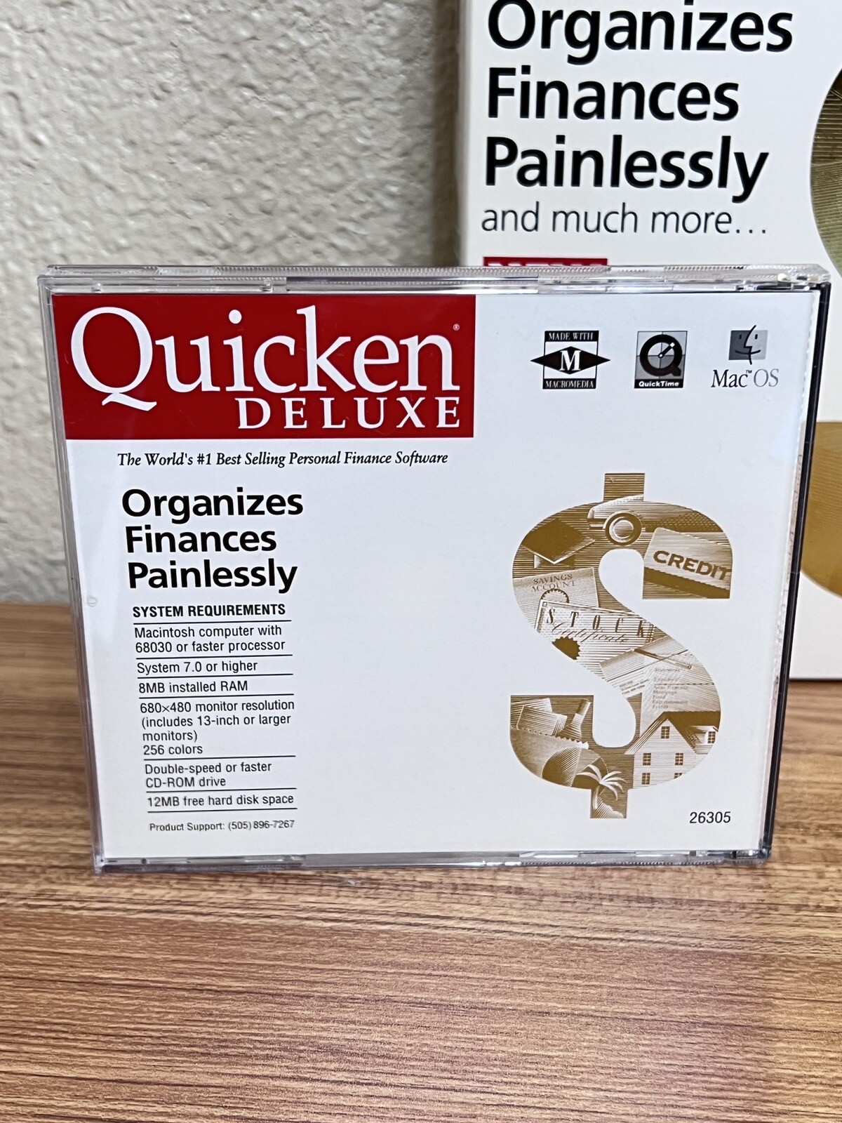 Intuit QUICKEN DELUXE 1996 Retail Box CD ROM For Macintosh In Box