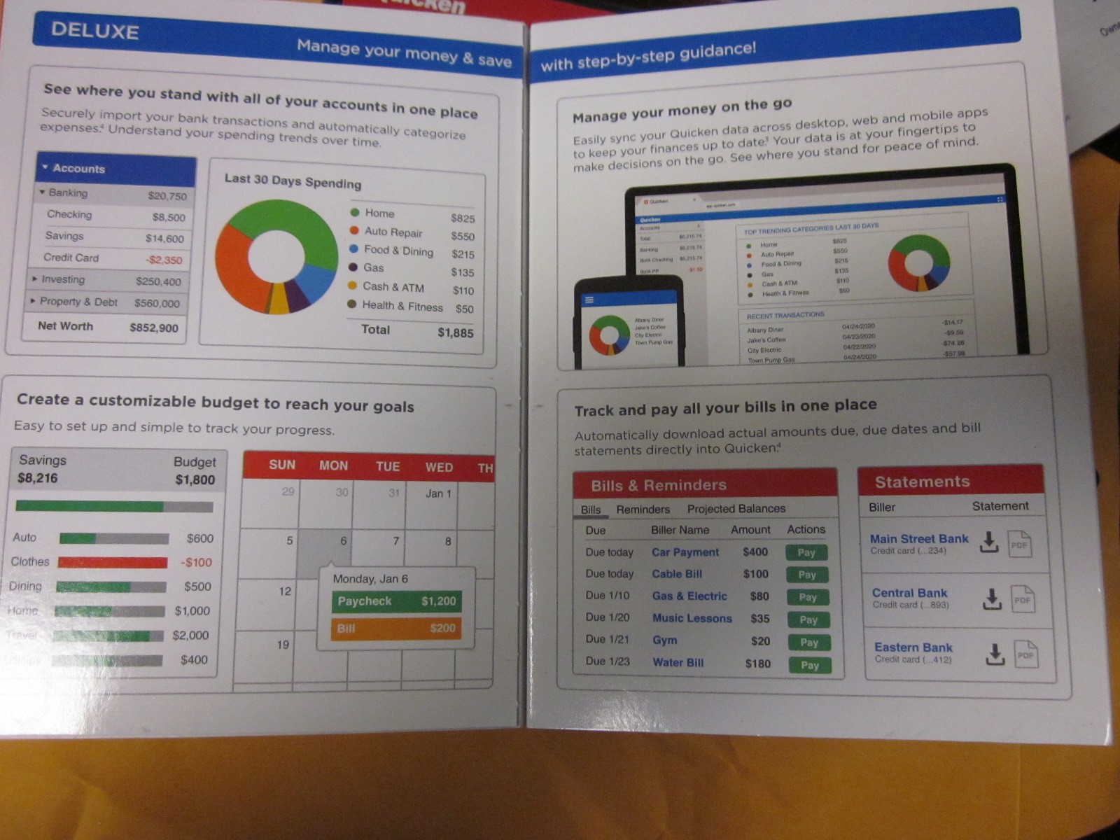 Quicken Deluxe Personal Finance Manage Your Money and Save Software 2020 Win/Mac