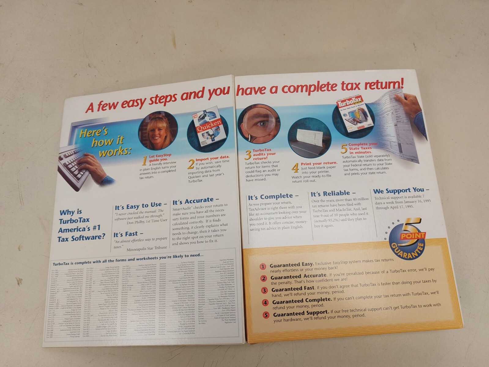 Vintage 1994 Quicken Turbo Tax Software Windows 3.5 inch diskette