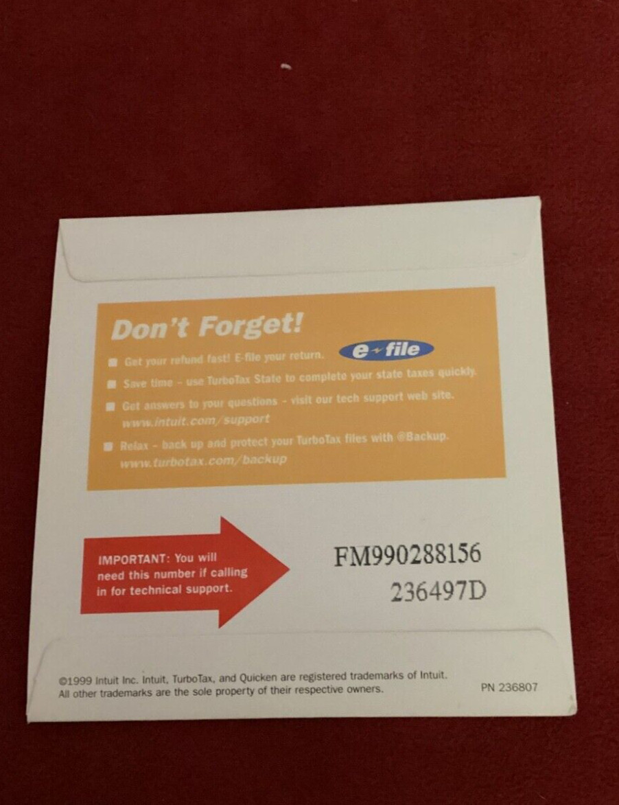 TAX CD. “Quicken TurboTax Refund Deluxe Prev. Owned