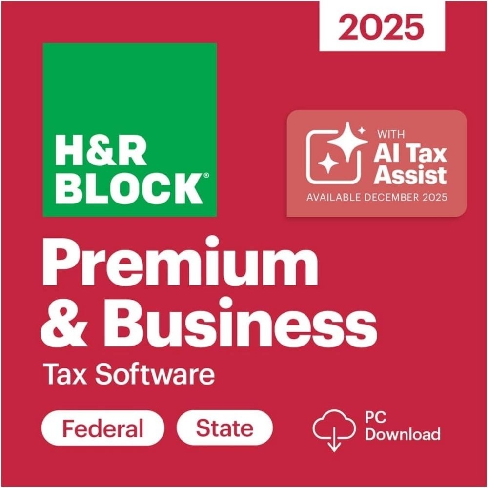 New 2025 H&R Block Tax Software Premium & Business Edition for Win/PC [Key Card]
