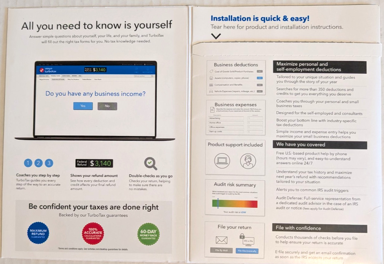 2023 Intuit Turbotax Home & Business Federal + State Software – Used Twice