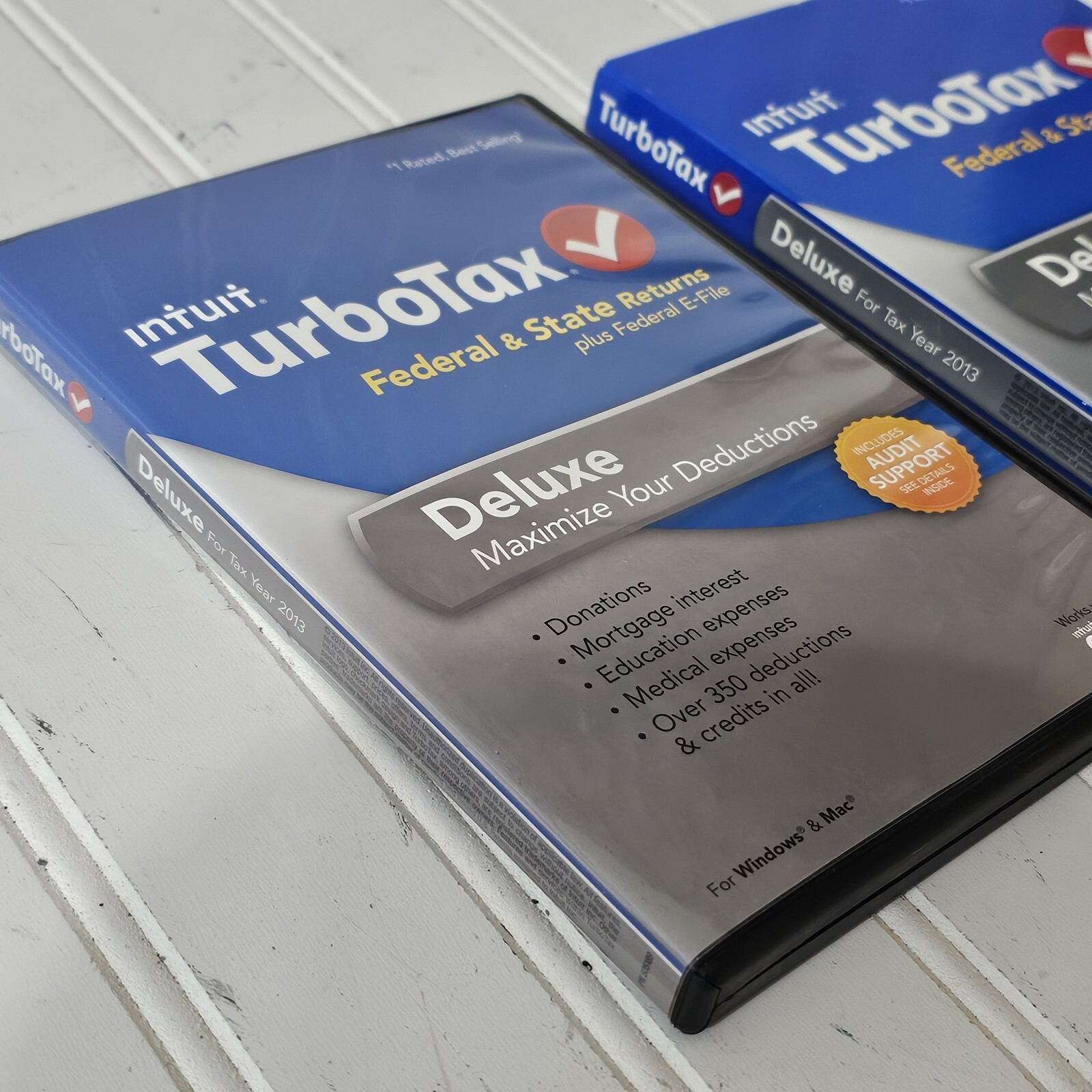 OLD Intuit TurboTax Deluxe 2013 Federal & State Returns Audit Support + Sleeve