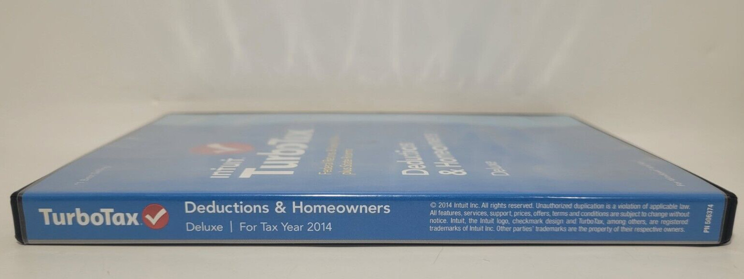 2014 TurboTax Deductions and Homeowners Federal Returns, E file plus State