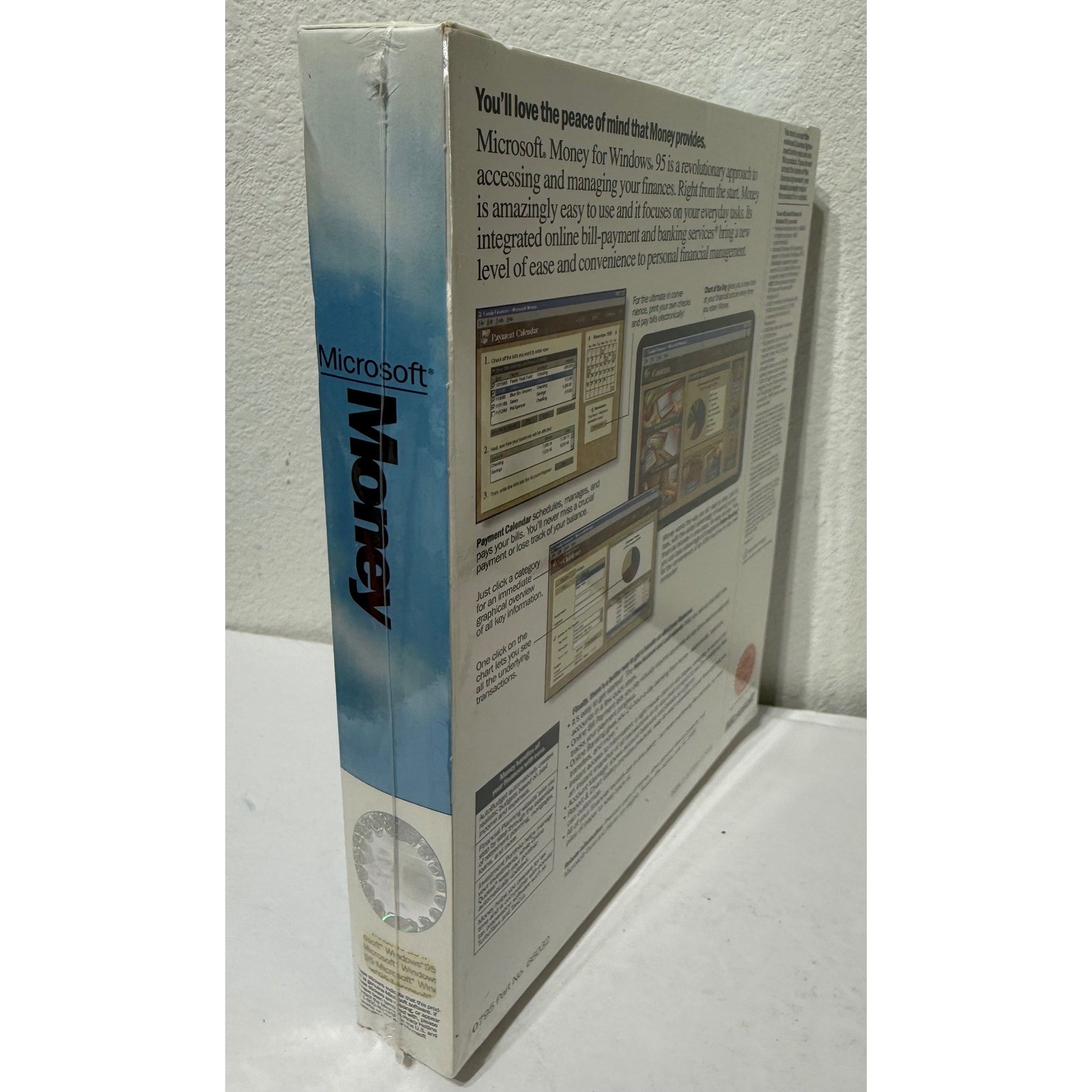 Microsoft Money Windows 95 Vintage Big Box Software Promotional Sample Sealed