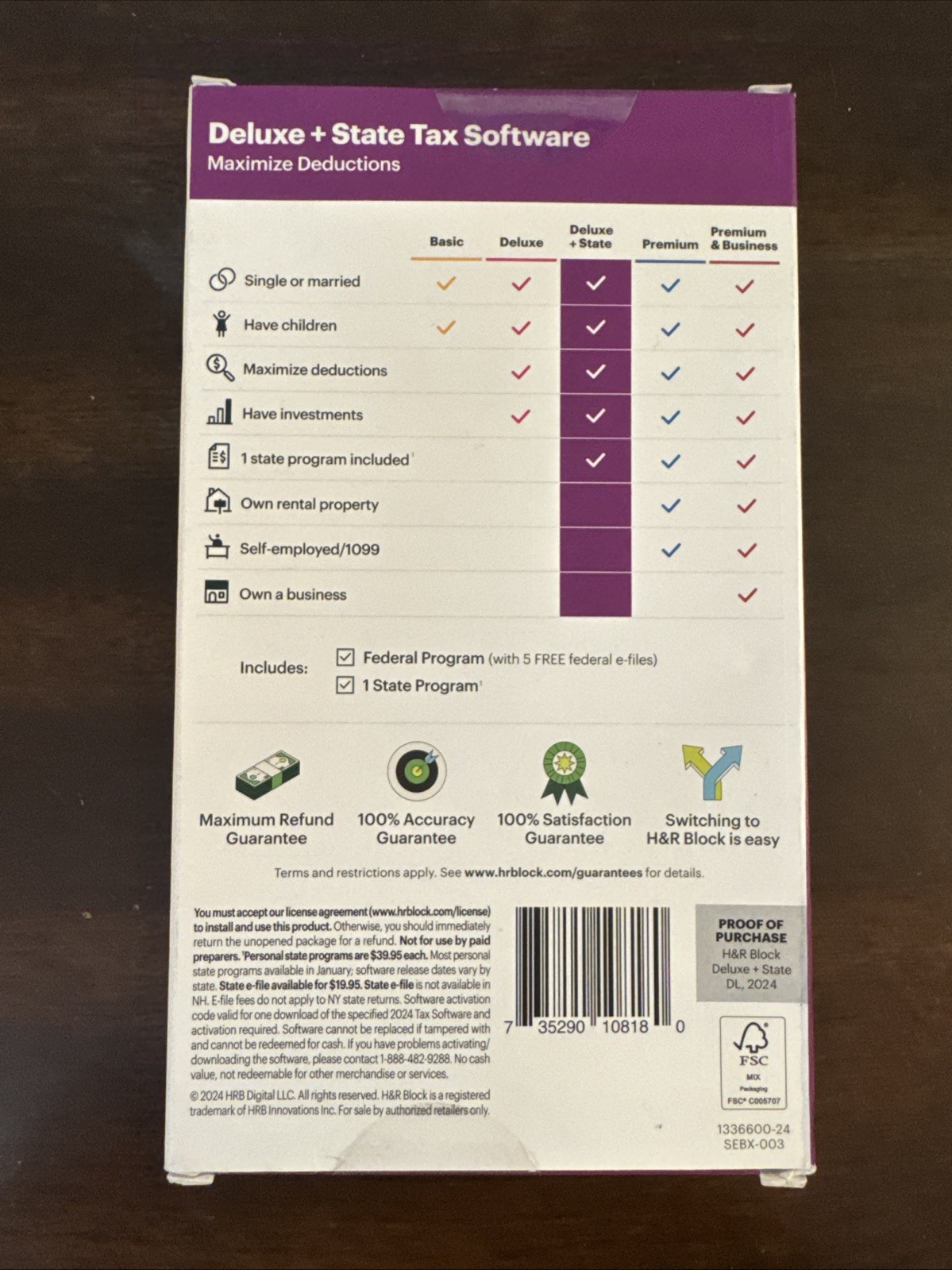 2024 H & R Block Deluxe + State Maximize Deductions Software FAST AUTH DOWNLOAD