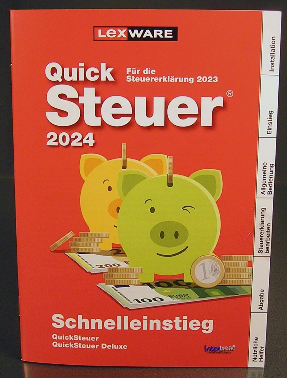 Lexware QuickSteuer 2024 Vollversion Box, Handbuch (PDF) Steuerjahr 2023 OVP NEU