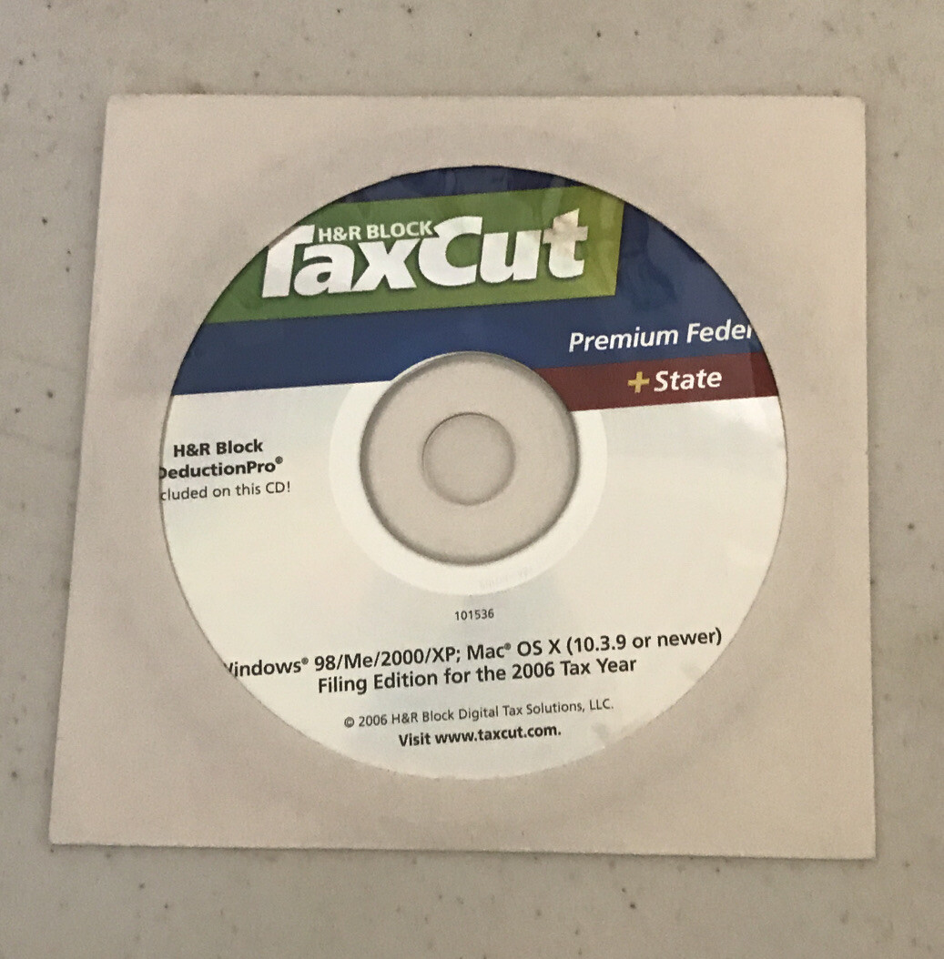 2006 H&R Block TaxCut Premium Federal + State Win 98/Me/2000/XP; Mac OS X