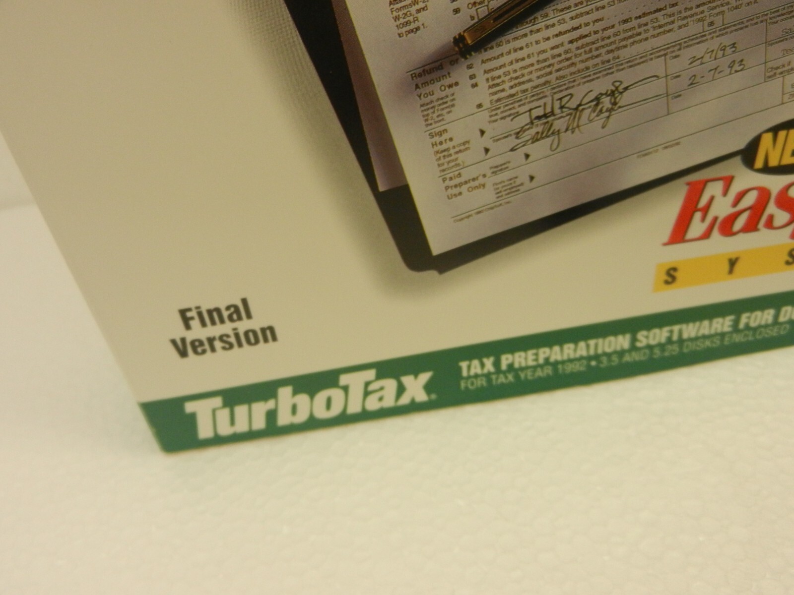 TurboTax 1992 Personal/1040 3.5 and 5-1/4 floppy disks VER 10.0