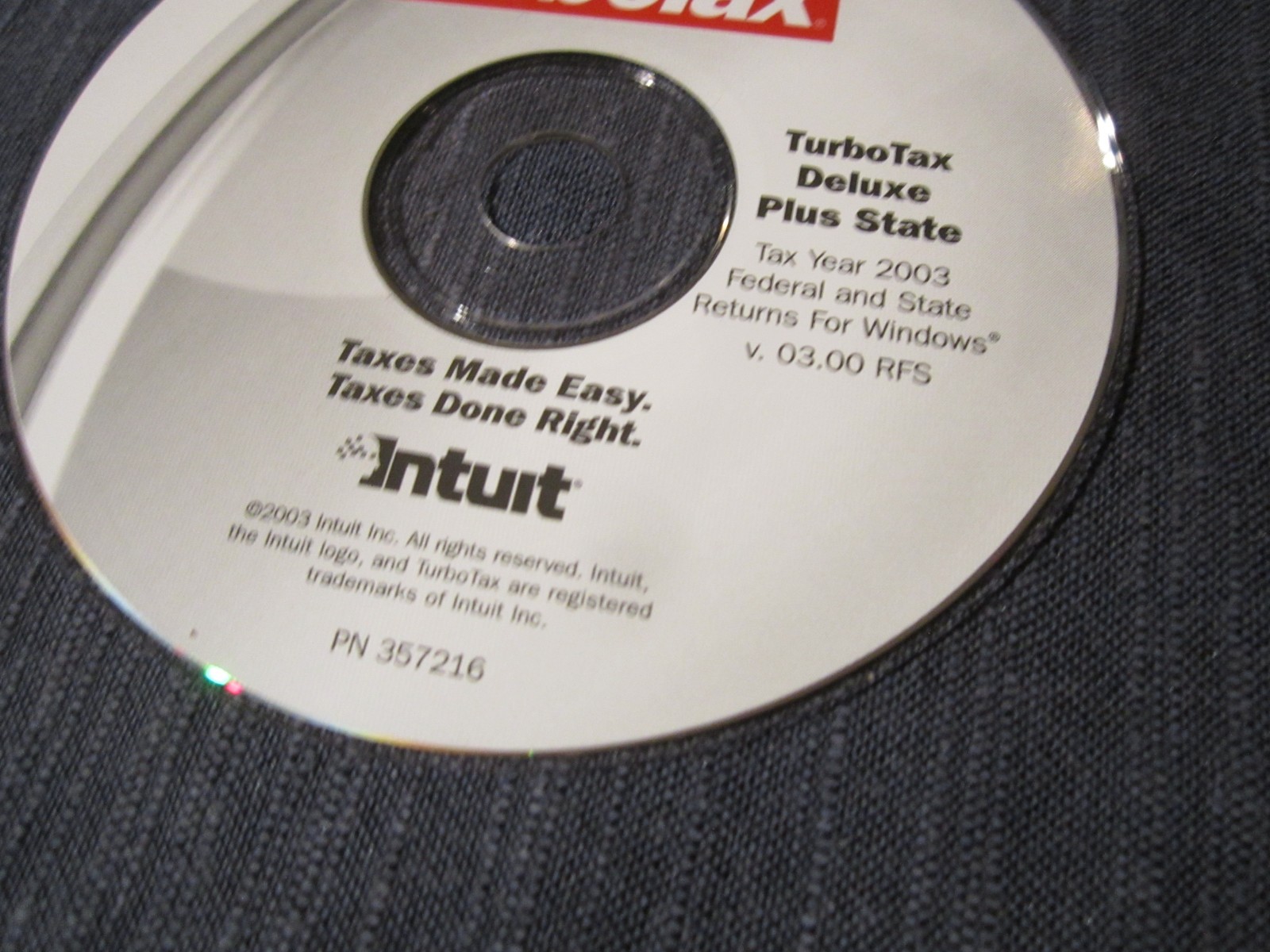 Turbotax 2003 Deluxe Federal State Tax Software Windows ONLY