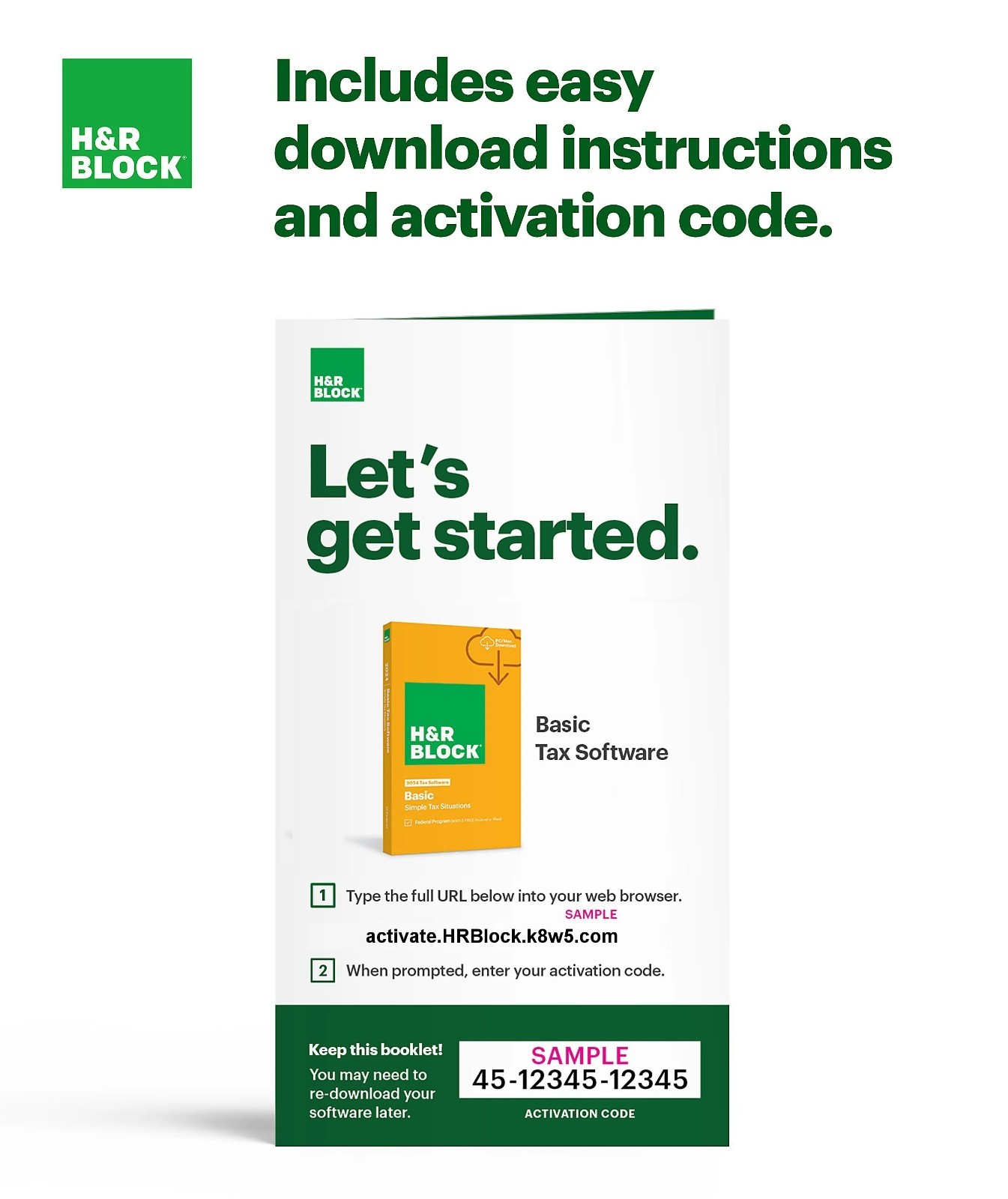 NEW 2025 H&R Block Tax Software Basic for Apple/Mac [Key Card]