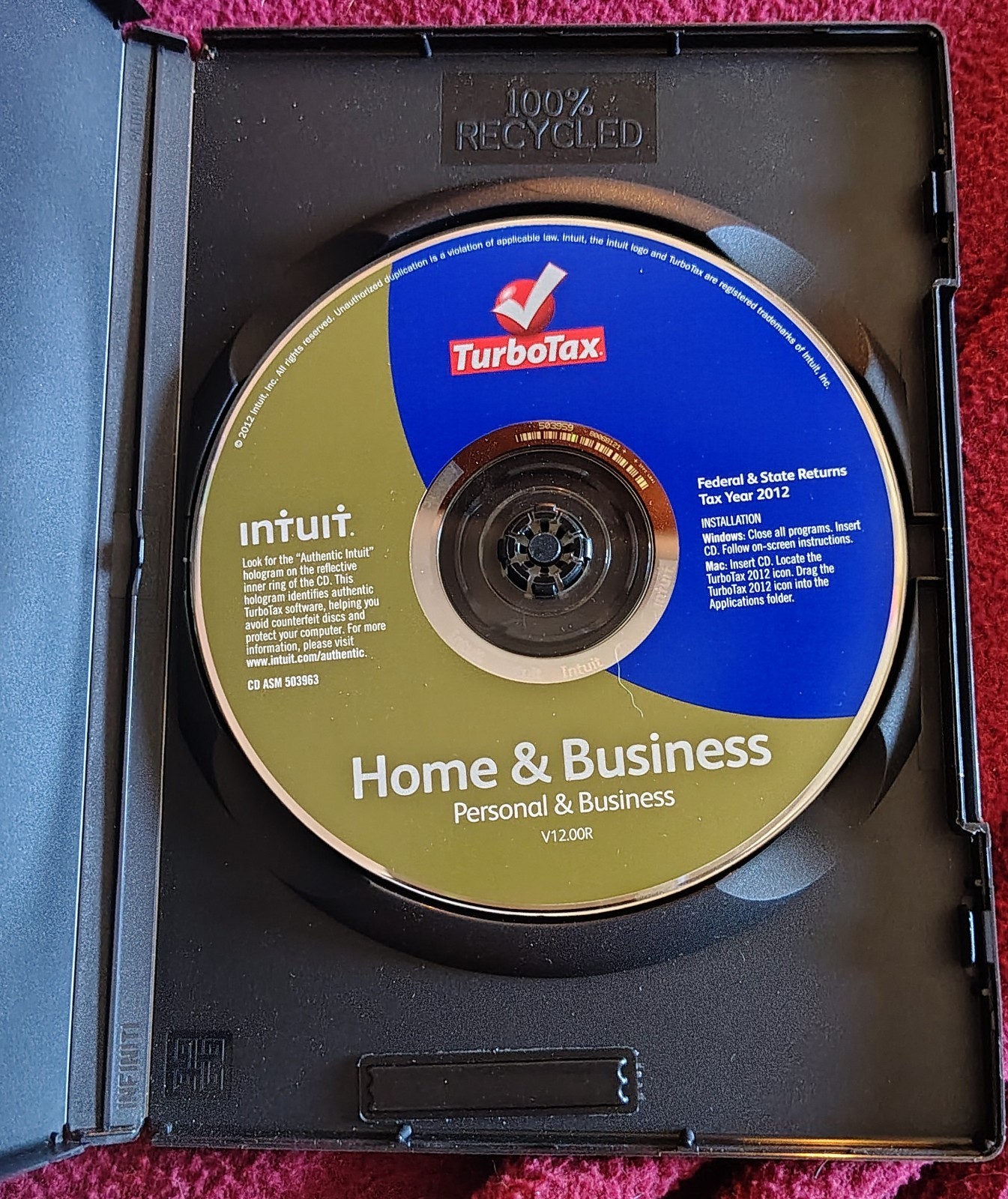 TurboTax 2009-2012 Home & Business Deluxe CD. Both In Great Condition.