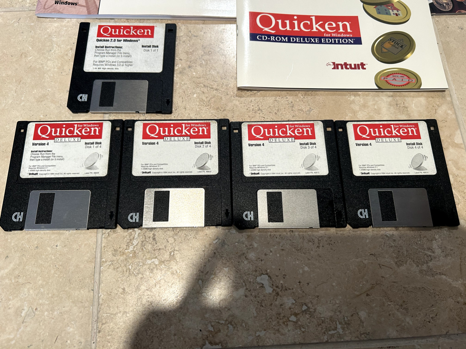 Quicken Basic ’98, Home & Busuness, ’98, ’99, & 2000 Finance Software Mixed lot