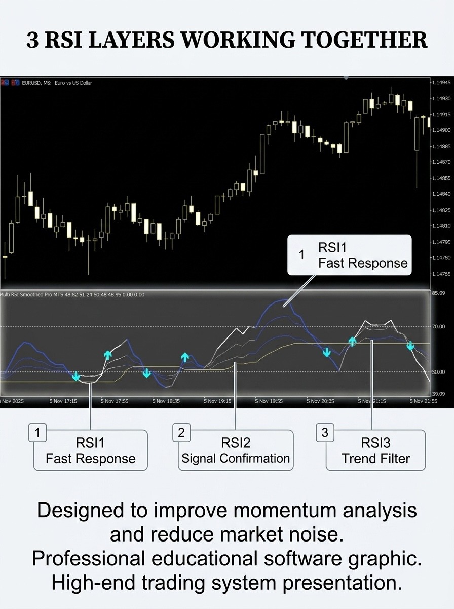 NEW!!! 📊Multi RSI Smoothed Indicator – MT4 | Digital Download