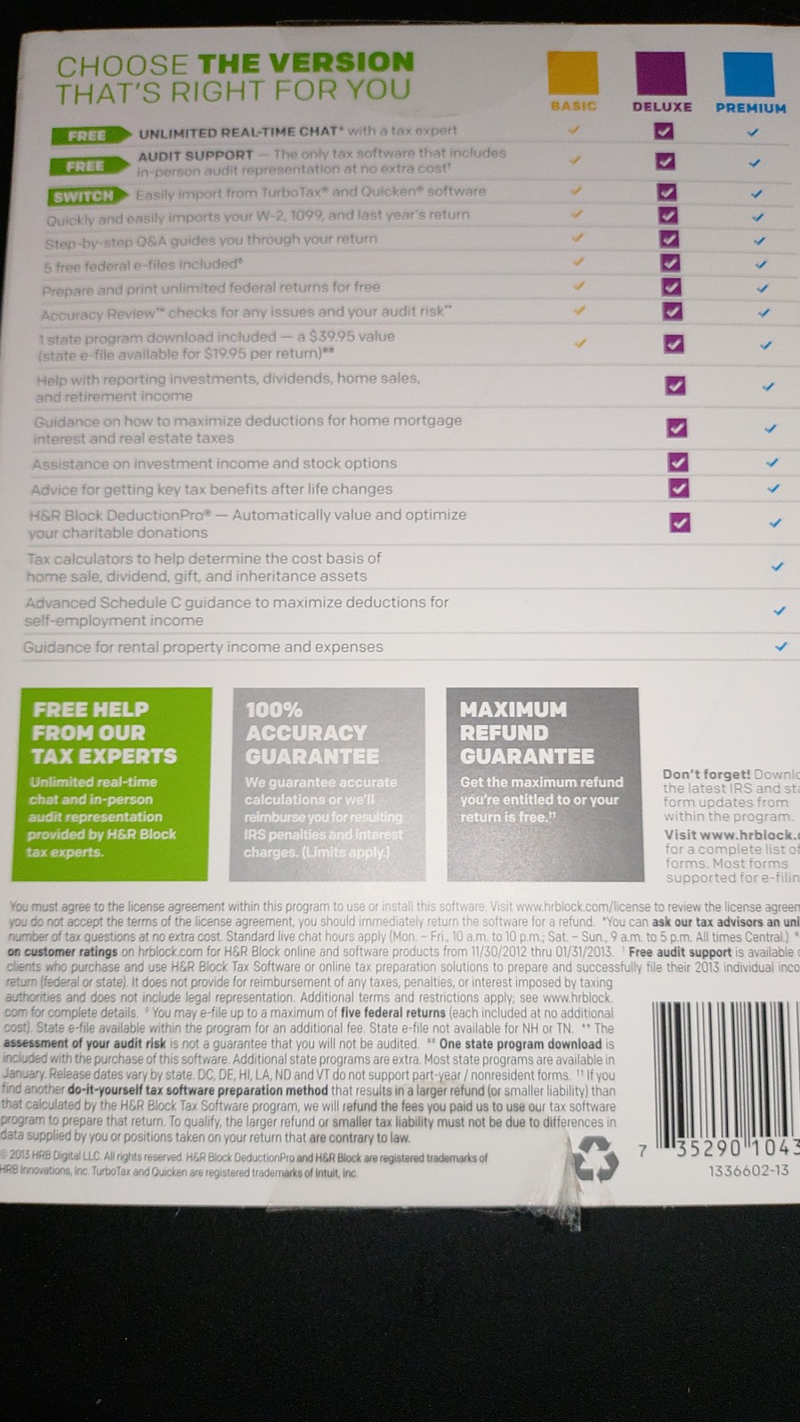 {H&R Block} Tax Software (2013)- Deluxe Edition
