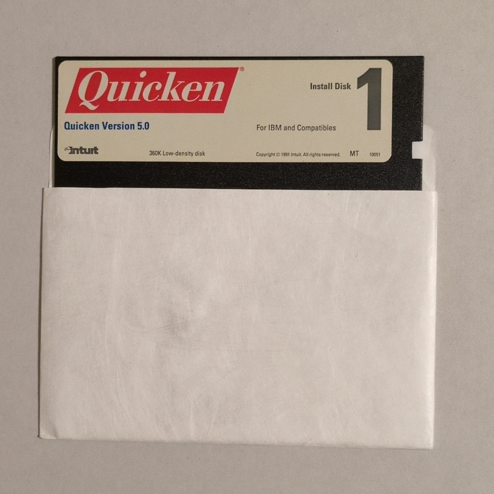 Intuit Quicken Version 5.0 5.25 in Floppy Disc for IBM and Compatibles